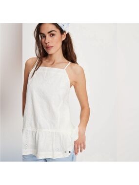 NWT Free People Caught Up Tunic in White Eyelet SZ S